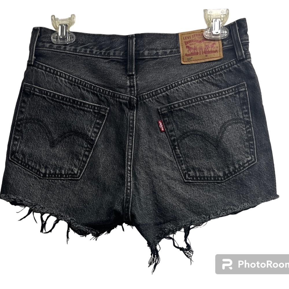 Levi's 501 High Rise Distressed Jean Shorts - Size 27 - Picture 2 of 13